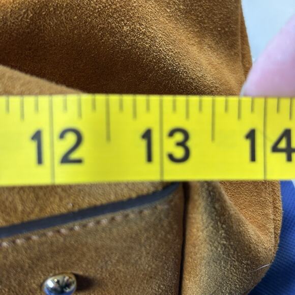 Dooney & Bourke Large Flynn Bag Honey Suede Gently Used Rare Retired Tote Bucket - Picture 12 of 14